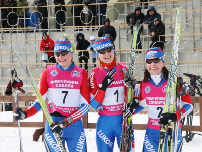Полина Медведева (№7), Виктория Мелина (№1) и Юлия Иванова (№2)